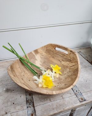 Spalted maple handle bowl
