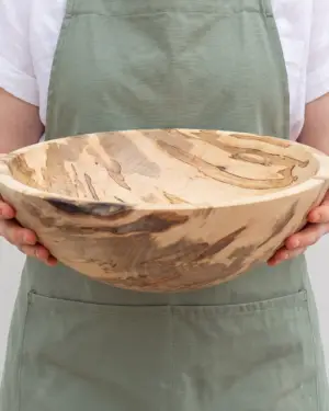 Small Ambrosia Maple Round Wooden Bowl (10")
