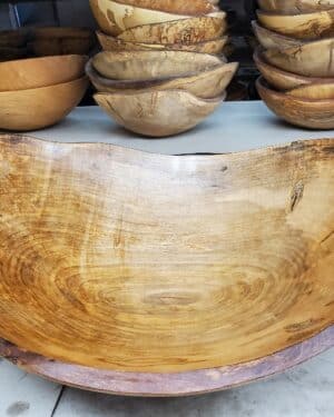 XXL (Jumbo) Live Edge Ambrosia Maple Oval Wooden Bowl (21")