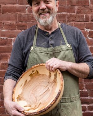 Large Live Edge Ambrosia Maple Bowl (15")