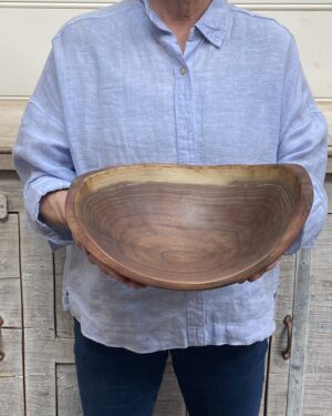 Live Edge Black Walnut Wood Bowl (15")