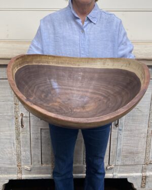 Live Edge Black Walnut Wood Bowl (21")