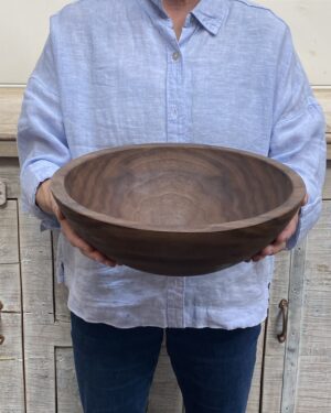 Medium Black Walnut Wooden Bowl (13")