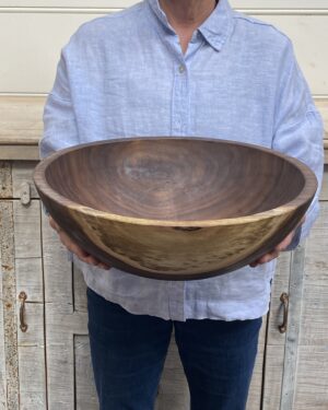 Extra Large Black Walnut Round Wooden Bowl (18")