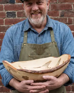 Extra Large Live Edge Ambrosia Maple Oval Wooden Bowl (18")