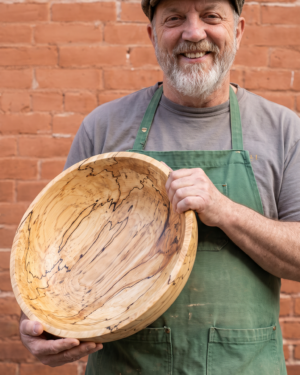 Large Spalted Maple Wooden Bowl (15")