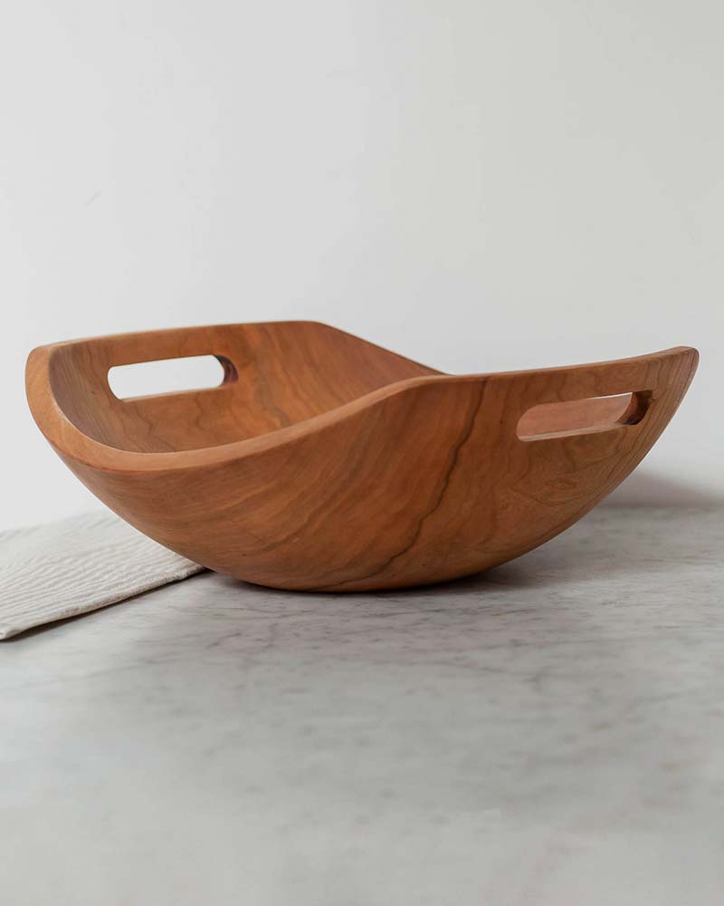 Example of a Spencer Peterman wooden Harvest Bowl with handles