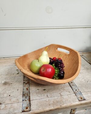 Extra Large Cherry Harvest Wooden Bowl with Handles (18")