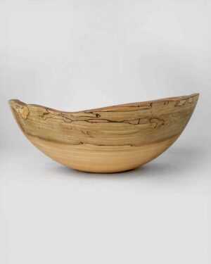 Live Edge Spalted Maple Wooden Bowls (15")