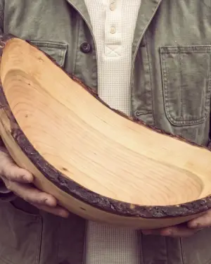 Live Edge Cherry Wood Bowl (18")