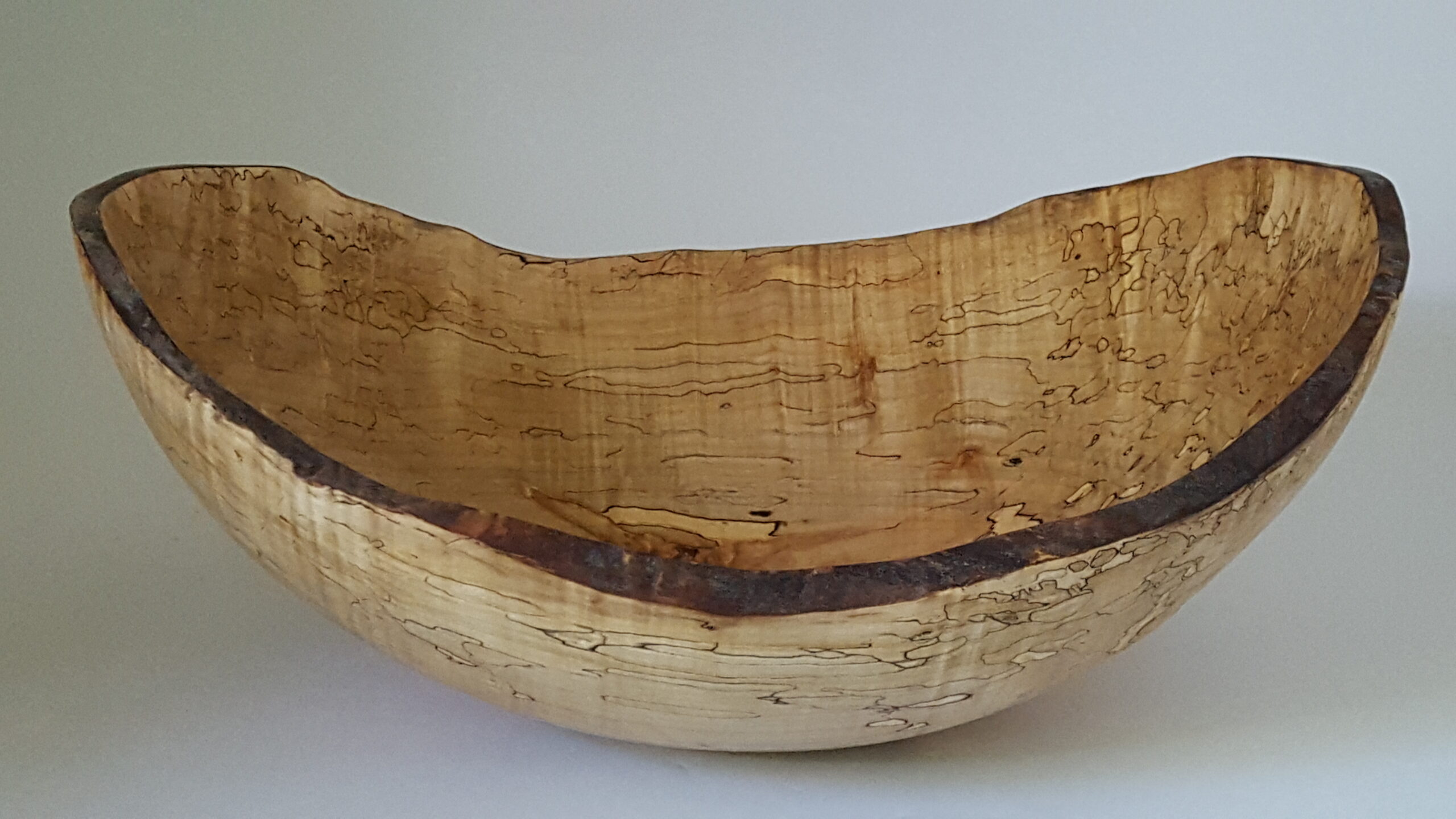 Live Edge Spalted Maple Wooden Bowls (18")