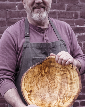 Live Edge Spalted Maple Wooden Bowls (15")