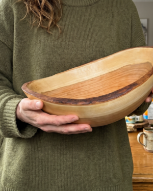 Live Edge Cherry Wood Bowl (15")