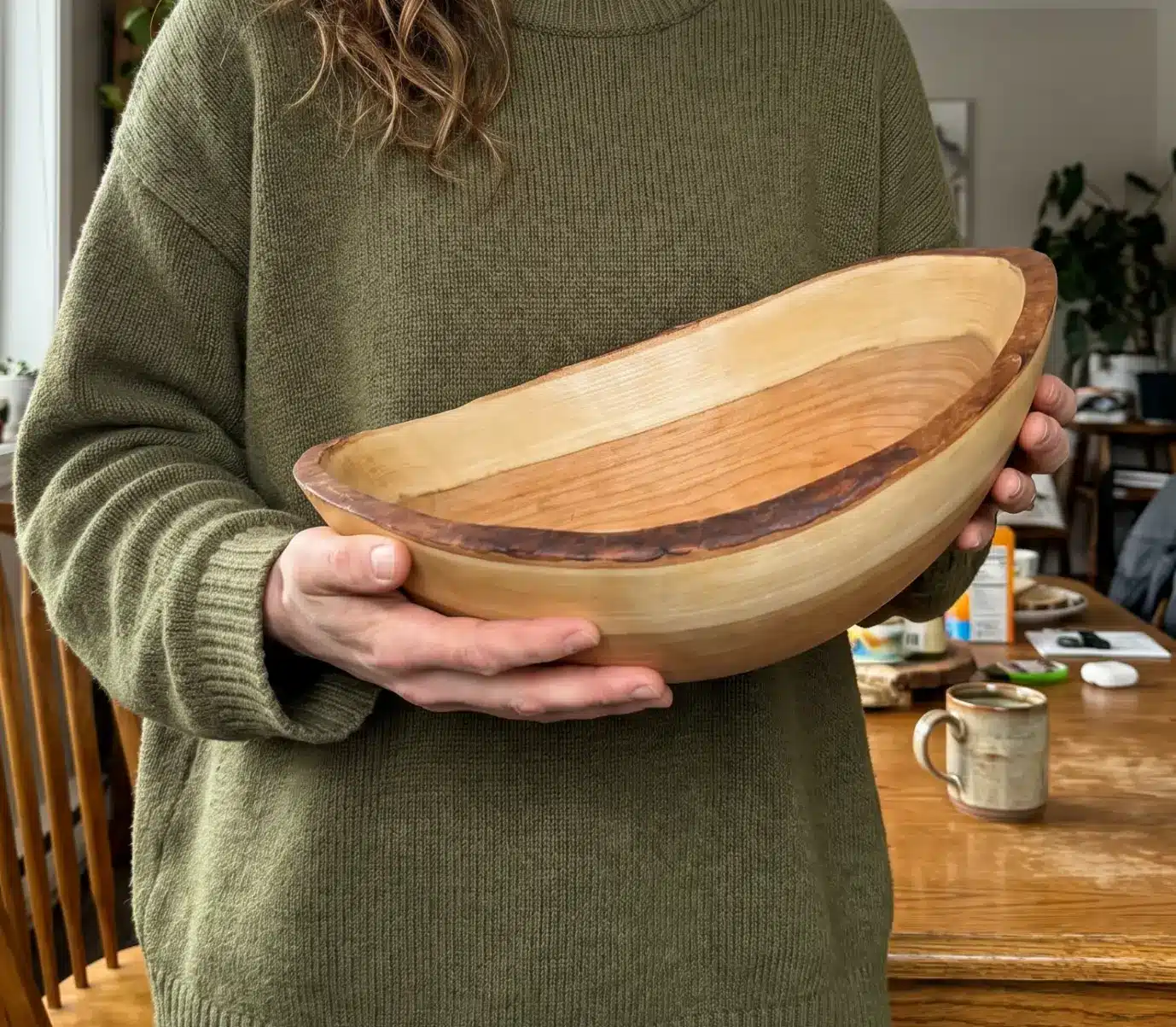 Live Edge Cherry Wood Bowl (15")