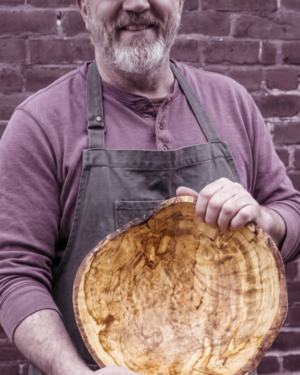 Live Edge Spalted Maple Wooden Bowls (15")