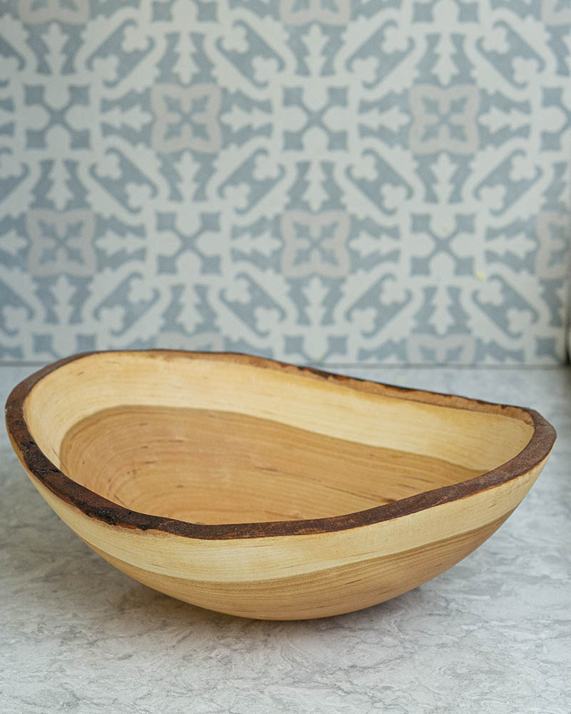 Live Edge Cherry Wood Bowl (15")