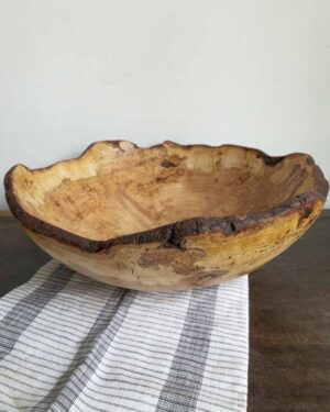 Medium Live Edge Cherry Burl Wood Bowl (12")