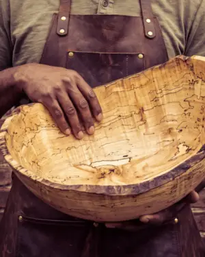 Live Edge Spalted Maple Wooden Bowls (18")
