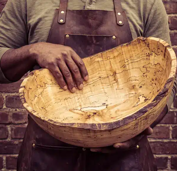 Live Edge Spalted Maple Wooden Bowls (18")