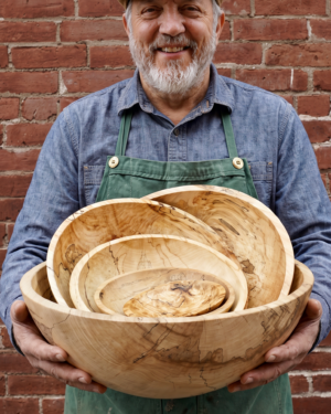 XXL (Jumbo) Spalted Maple Round Wooden Bowl (21")