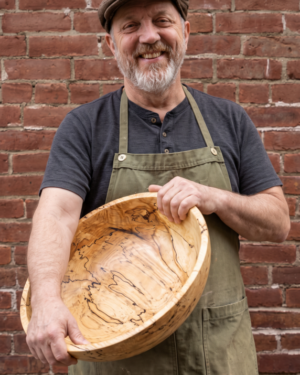 Extra Large Spalted Maple Round Wooden Bowl (18")