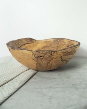 Live Edge Spalted Maple Wooden Bowls (13")