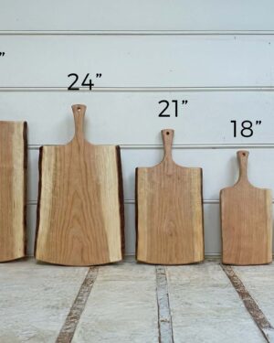 Extra-Large, Live Edge, Cherry Wooden Cutting Board with Handle (24”)