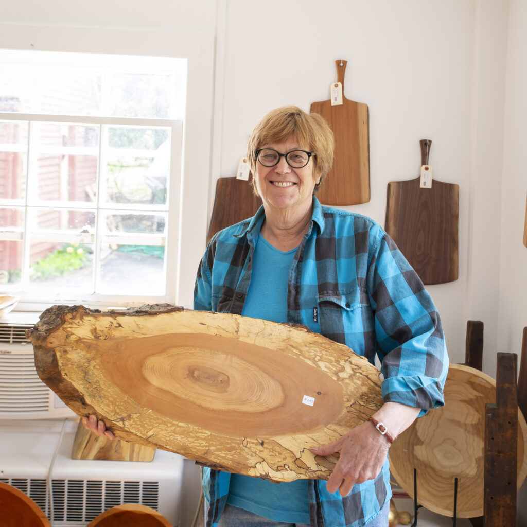 Jumbo, Live Edge Oval Spalted Maple Wooden Cutting Board (33” × 11”)