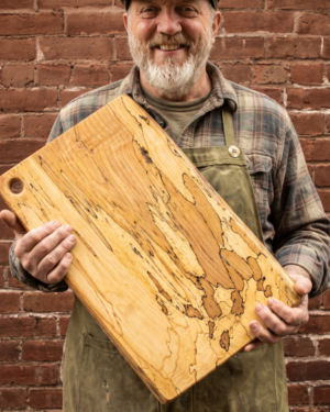 Jumbo, Spalted Maple Rectangular Natural Edge Wooden Cutting Board (21” × 11”)