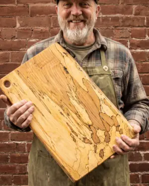 Jumbo, Spalted Maple Rectangular Natural Edge Wooden Cutting Board (21” × 11”)