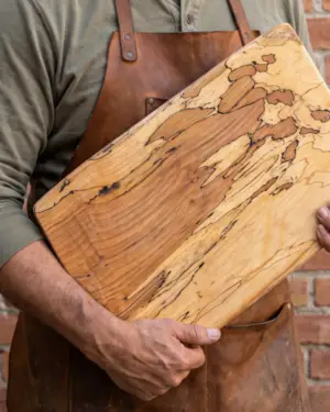Extra-Large, Spalted Maple Rectangular Natural Edge Wooden Cutting Board (18” × 10”)
