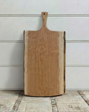 Jumbo, Live Edge, Cherry Wooden Cutting Board with Handle (27”)