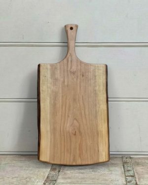 Large, Live Edge, Cherry Wooden Cutting Board with Handle (21”)