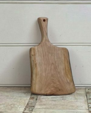 Small, Live Edge, Cherry Wooden Cutting Board with Handle (15”)