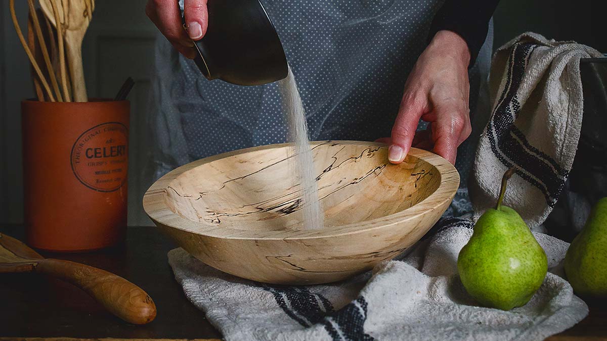 mixing ingredients is an example of one of the many Uses for a Medium Wooden Bowl