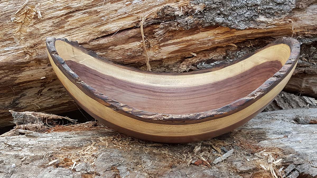 Live edge wood bowl make from black walnut