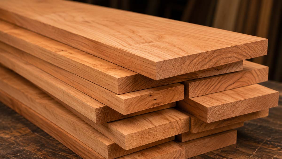 Cherry wood lumber