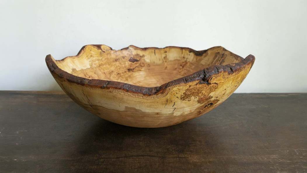Cherry burl wooden bowl